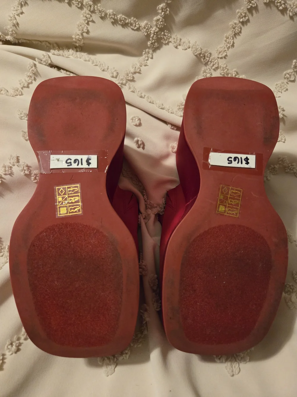 Jeffrey Campbell Sexy Red Satin Platform Mule Heels